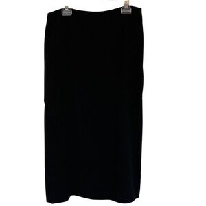 Harolds Women's Wool Blend Black Straight Long Skirt Size 14 Classic Timeless